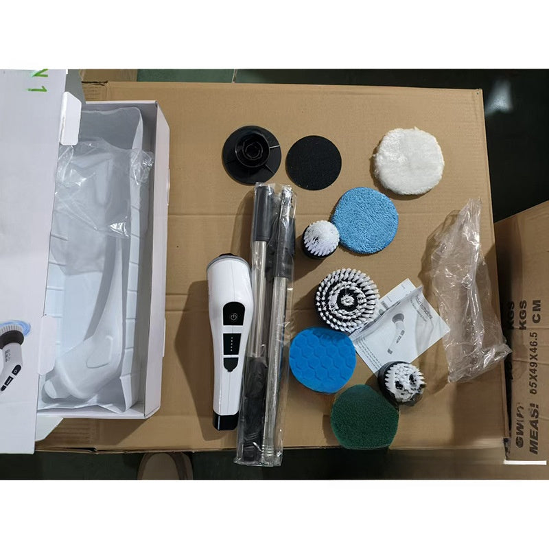 7-in-1 Electric Spin Scrubber with Extendable Handle | Rechargeable Cordless Cleaning Brush | 7 Attachments for Bathroom, Kitchen & Floor