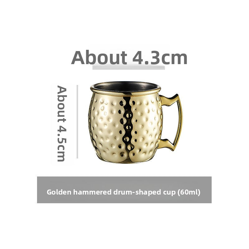 Hammered Moscow Mule Mug | Copper Rose Gold & Black Stainless Steel Cocktail Cup | Premium Bar Drinkware for Home & Party