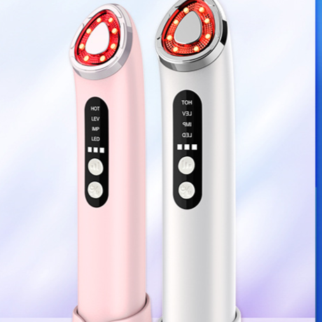 7-in-1 Red LED Light Therapy Facial Wand | Hot + EMS + Ion + LED Skin Rejuvenation Beauty Device for Anti-Aging & Lifting