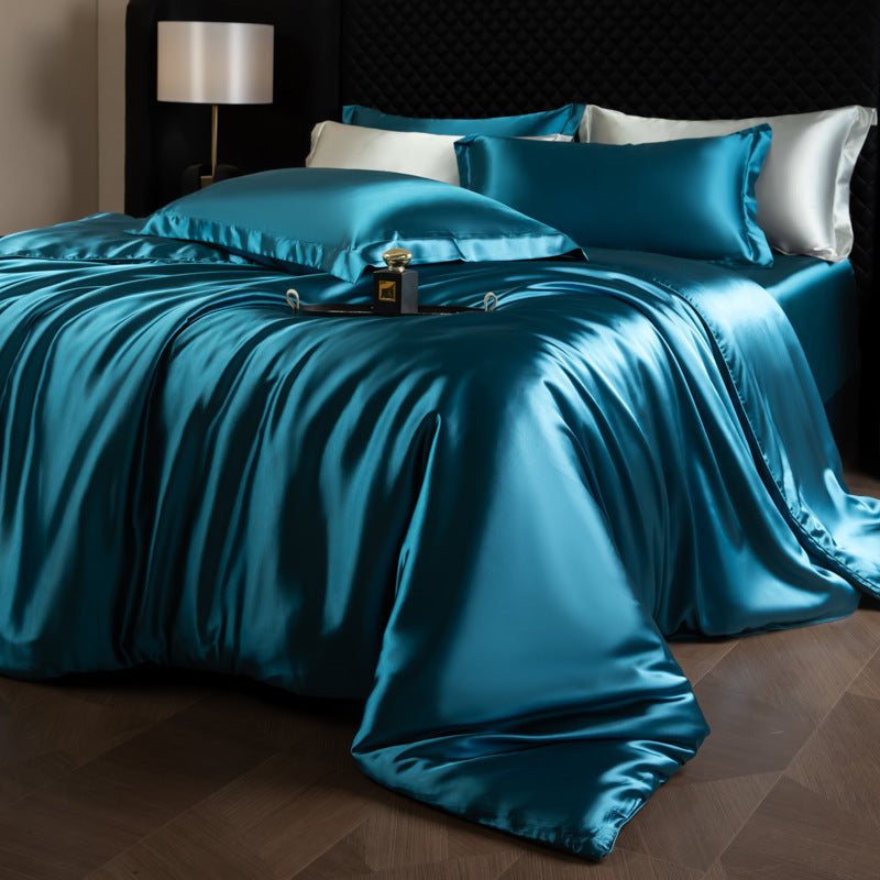 Luxury Black Satin Bedding Set | Silky Smooth Duvet Cover with Pillowcases - Queen & King