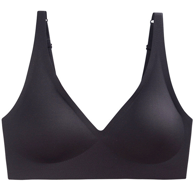 Jelly Glue W Support Wireless Bra | Seamless Deep V Push Up Bralette | No Wire Lift Comfort Bra for Women