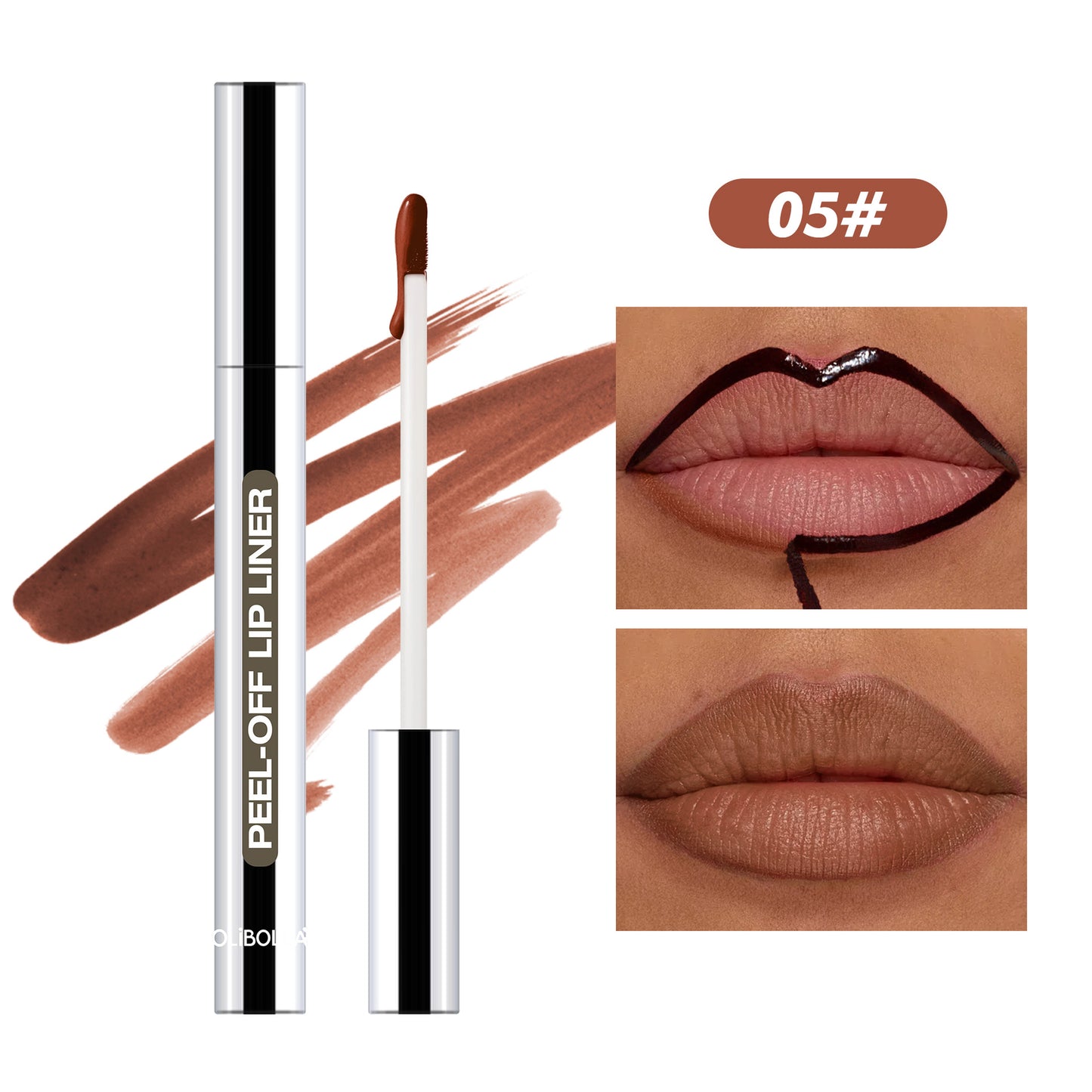 OLIBOLLA Professional Peel-Off Lip Liner | 8 Colors | Long Lasting Liquid Lip Liner Pen