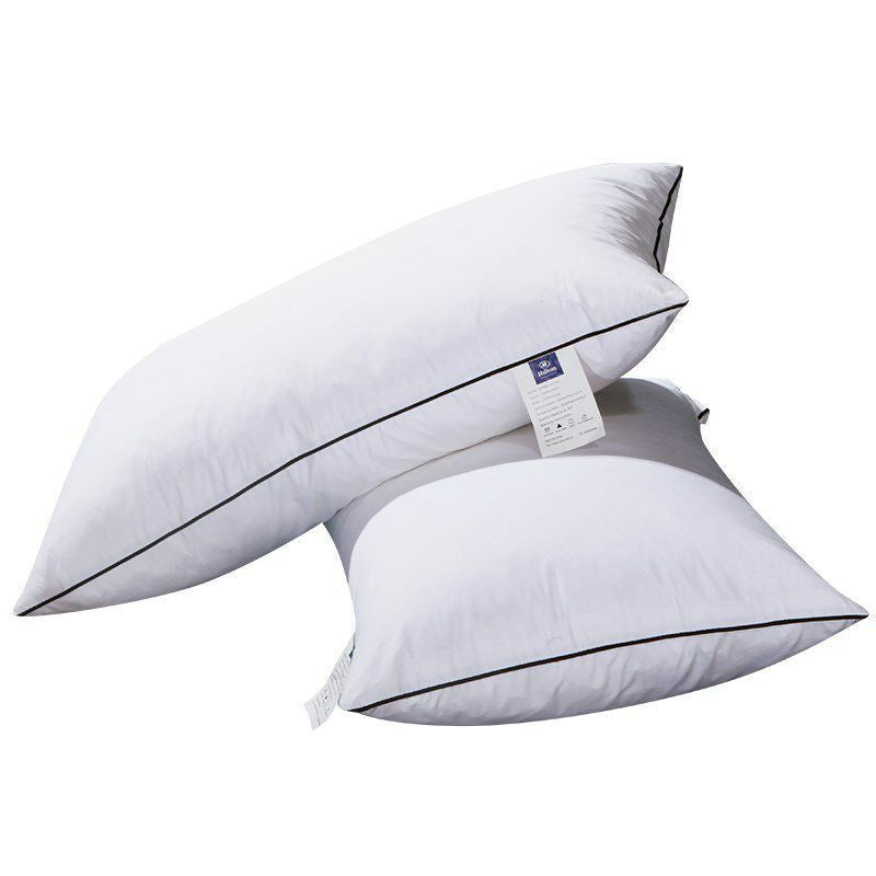 Luxury Hotel Style Bed Pillow | Soft White Embroidered Sleeping Pillow Neck Support Bedroom Pillow