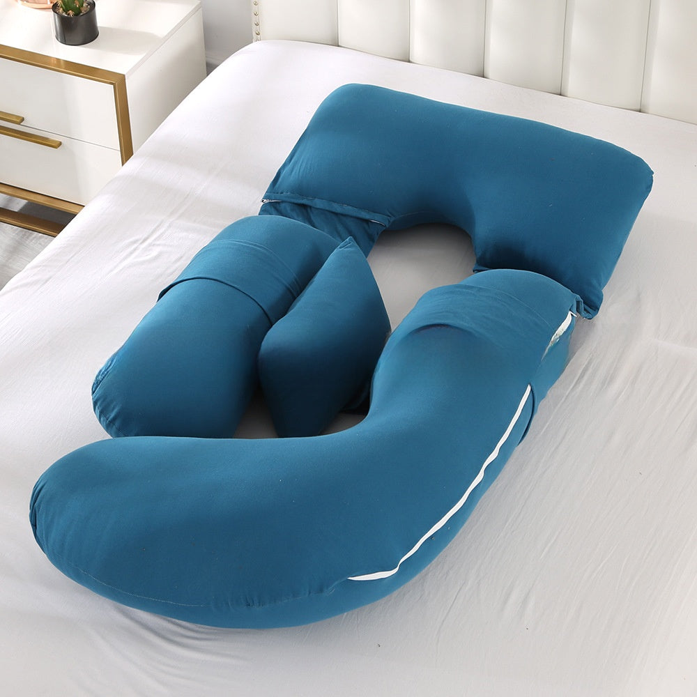 G-Shape Full Body Pregnancy Pillow | Honeycomb Cooling Maternity Pillow with Head Support | Total Belly Back Hip Knee Side Sleeper Cushion | Sage Green