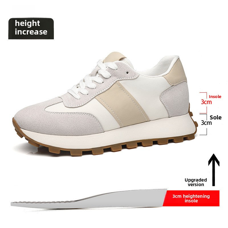 Light Gray Suede Retro Runner Sneaker Beige Panel White Lace Up Gum Sole Casual | Women Men Comfortable Everyday Walking Fashion Sneaker Shoes
