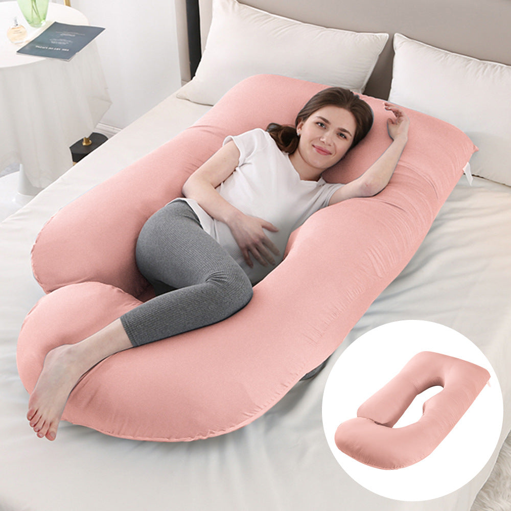 U-Shape Full Body Pregnancy Pillow | Velvet Maternity Body Pillow for Belly Back Hip & Knee Support | Side Sleeper Total Support Cushion | Grey