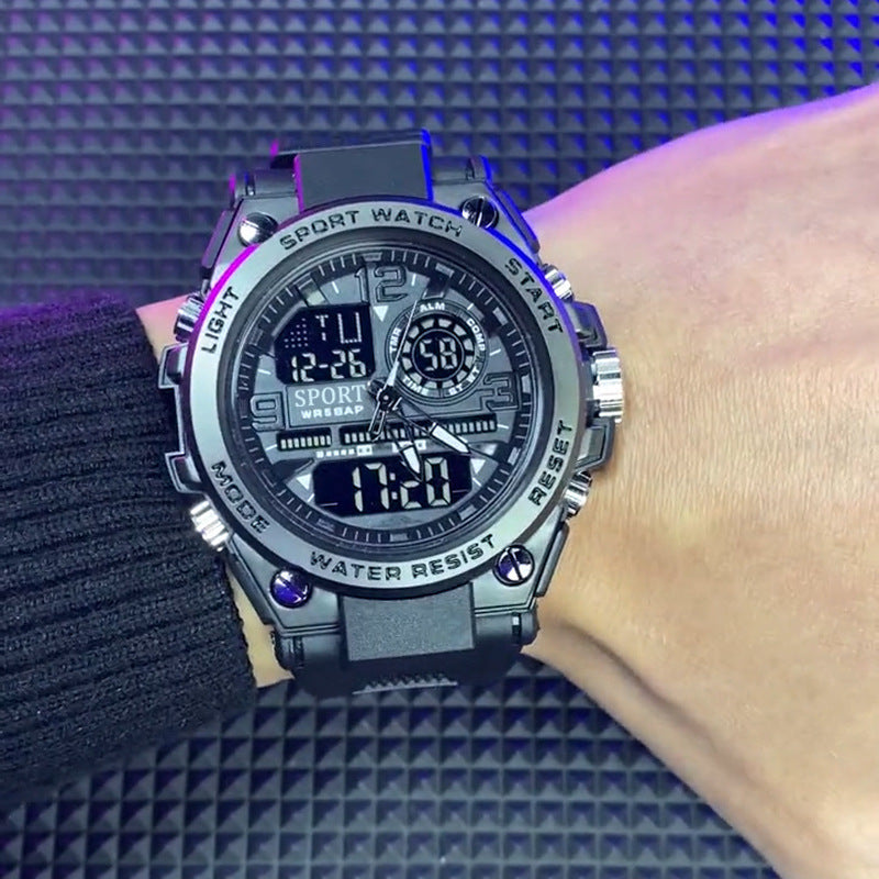 Men's Tactical Sport Watch | Dual Display Digital Analog Military Watch with Alarm, Timer, Compass & 20 BAR Water Resistance