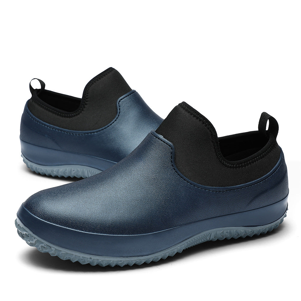 Waterproof Slip-On Chef Shoes Men Women | Non-Slip Kitchen Work Shoes Rain Shoes Black Red