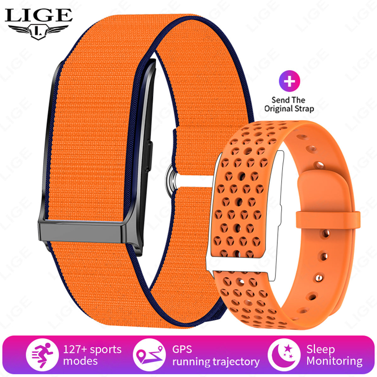 Smartwatch ohne Display, Fitnessband mit Herzfrequenz, Blutsauerstoff, Blutdruck, Schlafmonitor, GPS, 127 Sportmodi und Menstruationszyklus-Tracking