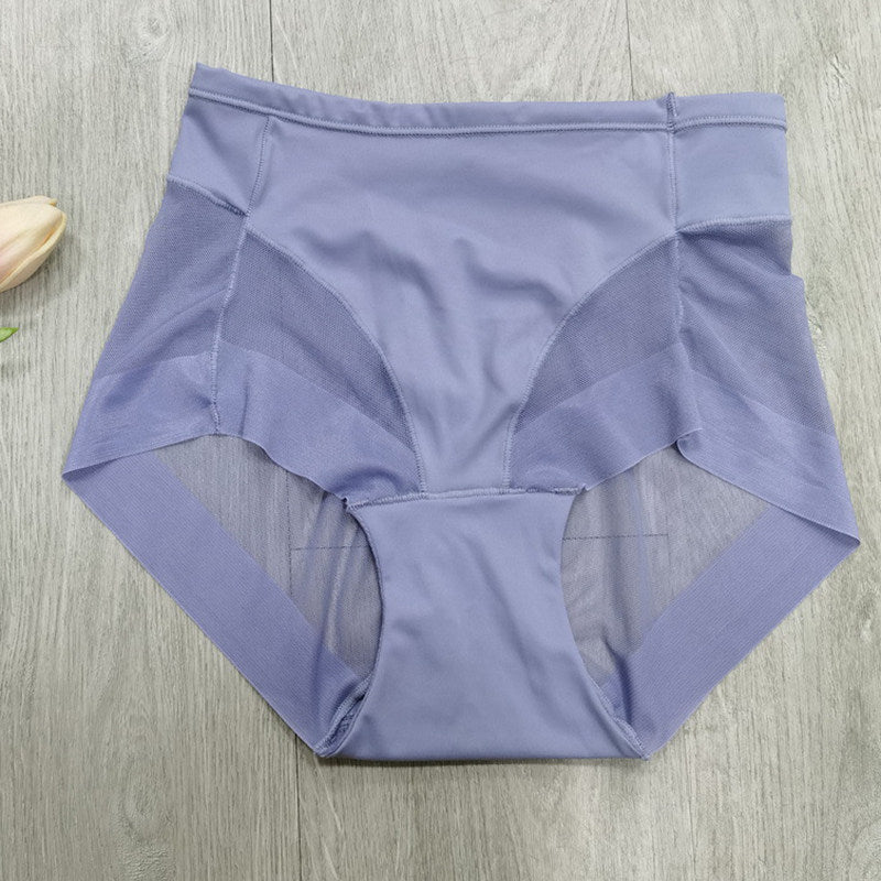Slip a vita alta da donna con pannelli in mesh, slip sexy trasparenti sui lati, mutandine modellanti e sbarazzine, nero nudo