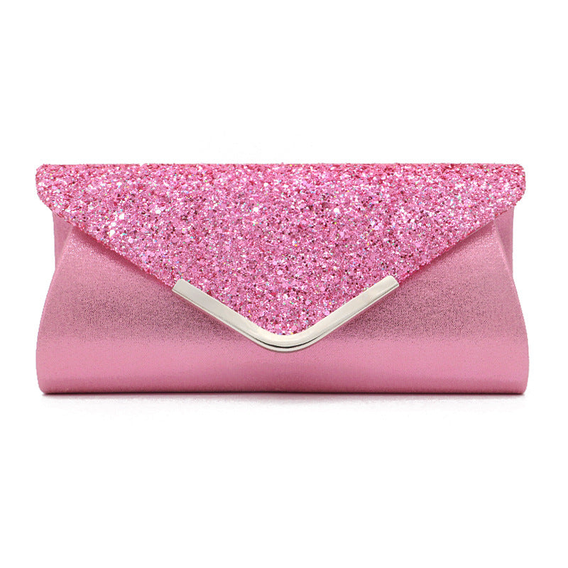 Silver Glitter Envelope Clutch Bag | Sparkly Evening Purse for Wedding & Prom