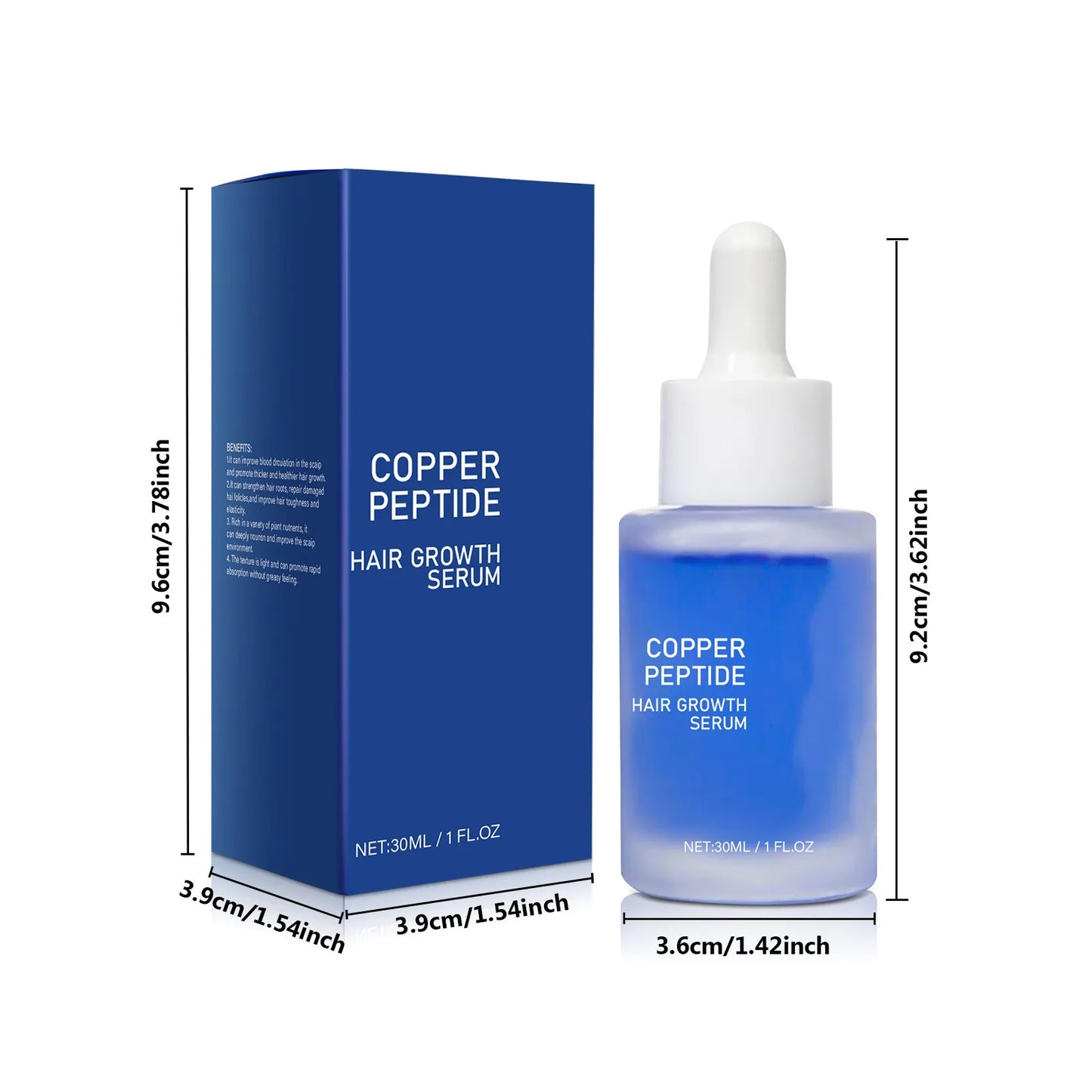 Copper Peptide Hair Growth Serum 30ml | Set of 2 | Strengthen Hair Roots & Repair Follicles | Scalp Nourishing Dropper Serum