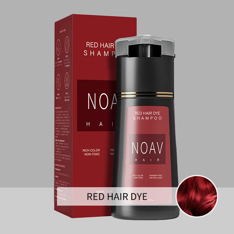NOAV Haar Dunkelbraun Haarfärbeshampoo 200ml Satter Farbton Parabene-frei Ungiftig Natürlicher Look Grauabdeckung Farbshampoo für Männer und Frauen