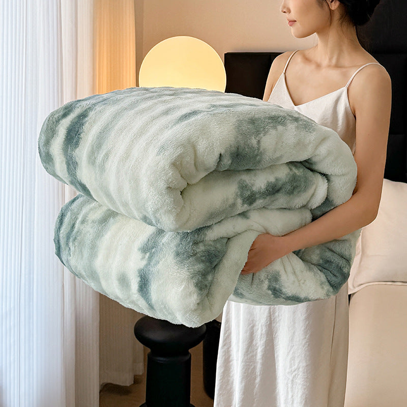 Coperta in pile soffice a righe crema | Plaid in peluche ultra morbido per letto e divano | Calda coperta invernale