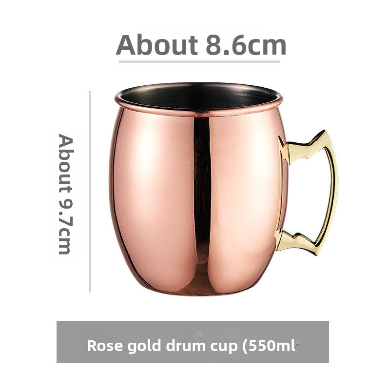 Hammered Moscow Mule Mug | Copper Rose Gold & Black Stainless Steel Cocktail Cup | Premium Bar Drinkware for Home & Party