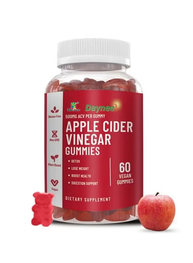 Winstown Daynee Apple Cider Vinegar Gummies 3-Pack – 500mg ACV Per Gummy | 60 Vegan Gummies x3 | Detox, Weight Loss, Digestion & Health Boost
