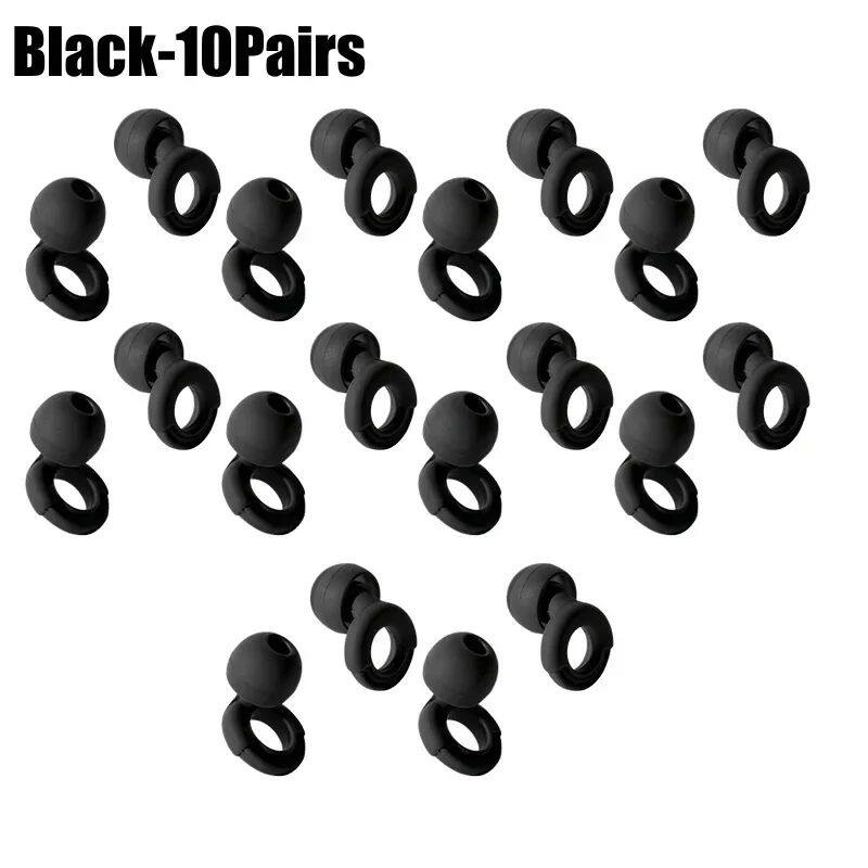 Silicone Ear Tips Replacement for Earbuds | Noise Reducing Ear Plugs | White Pink Black | 3 Pairs Set
