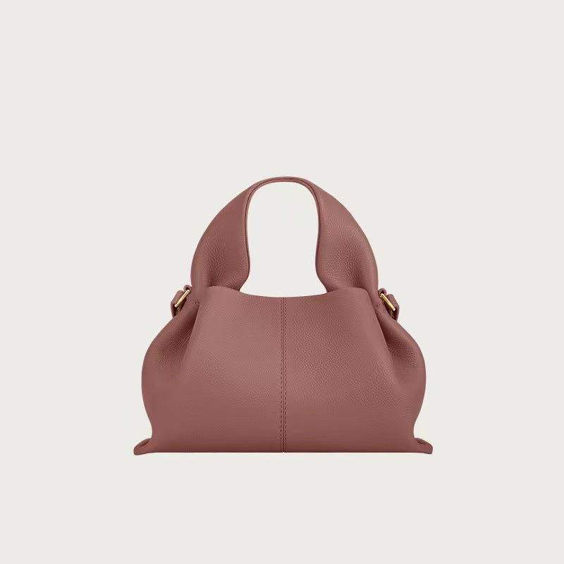 Polene Numero Un Bag in Black Pebbled Leather - Iconic French Handbag | Luxury Shoulder Bag with Top Handle