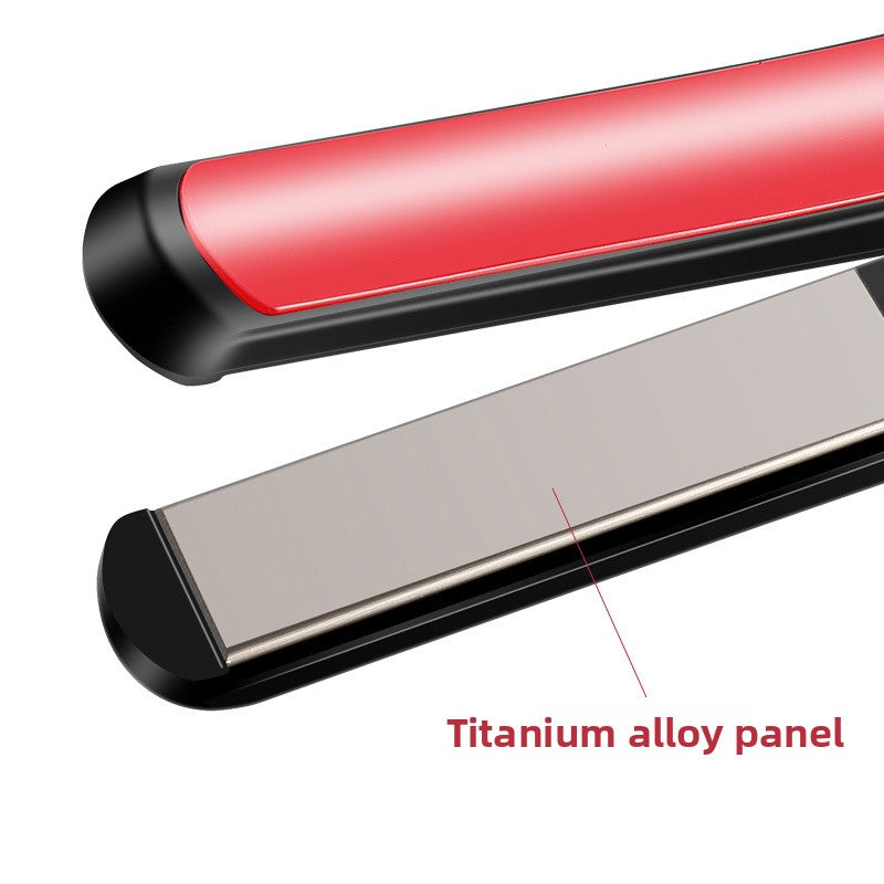 Dual-Purpose 2-in-1 Straight & Curl Flat Iron | Constant Temperature Hair Care Black Red LCD Display | Professional Corded Ceramic Plate Hair Straightener Curler for Women