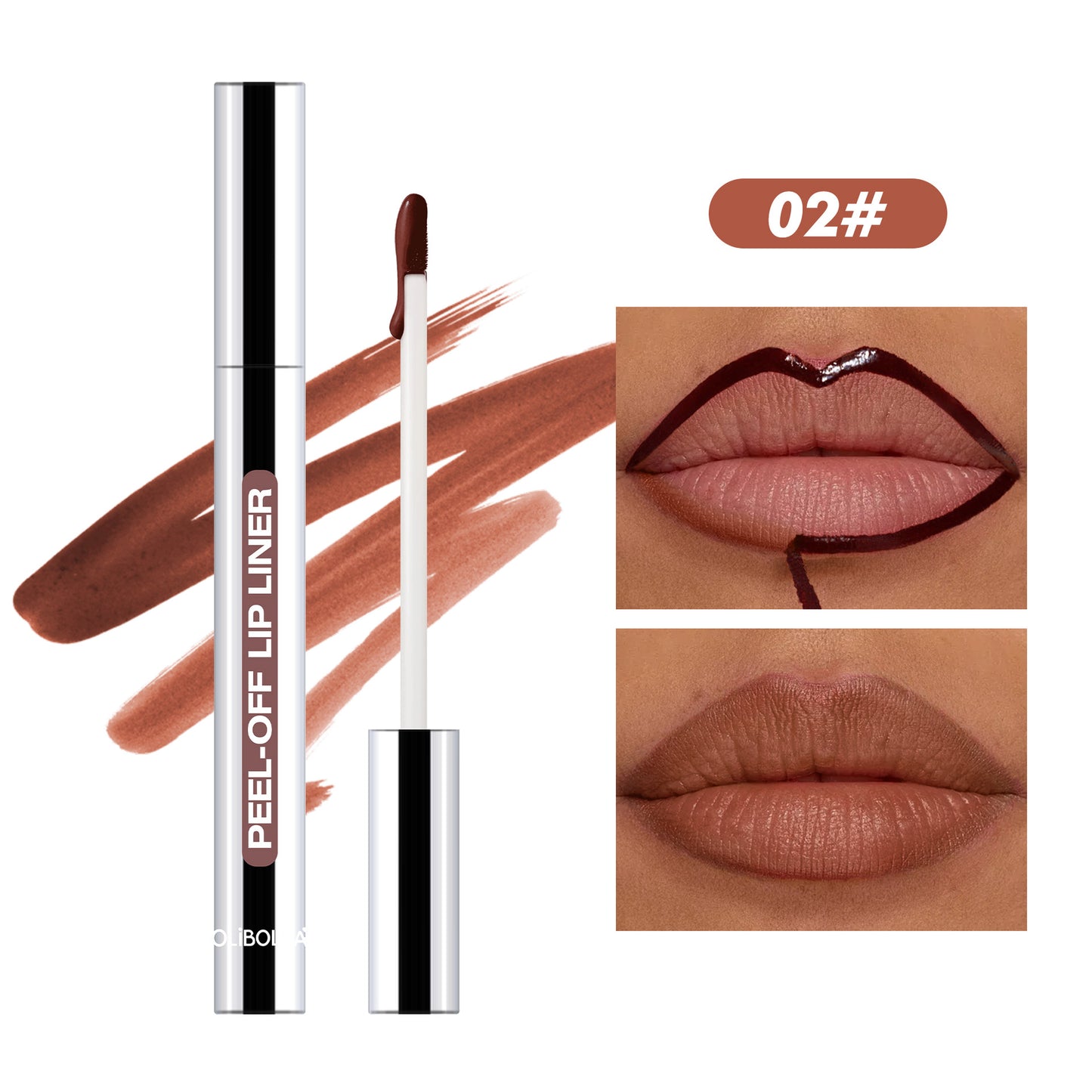 OLIBOLLA Professional Peel-Off Lip Liner | 8 Colors | Long Lasting Liquid Lip Liner Pen