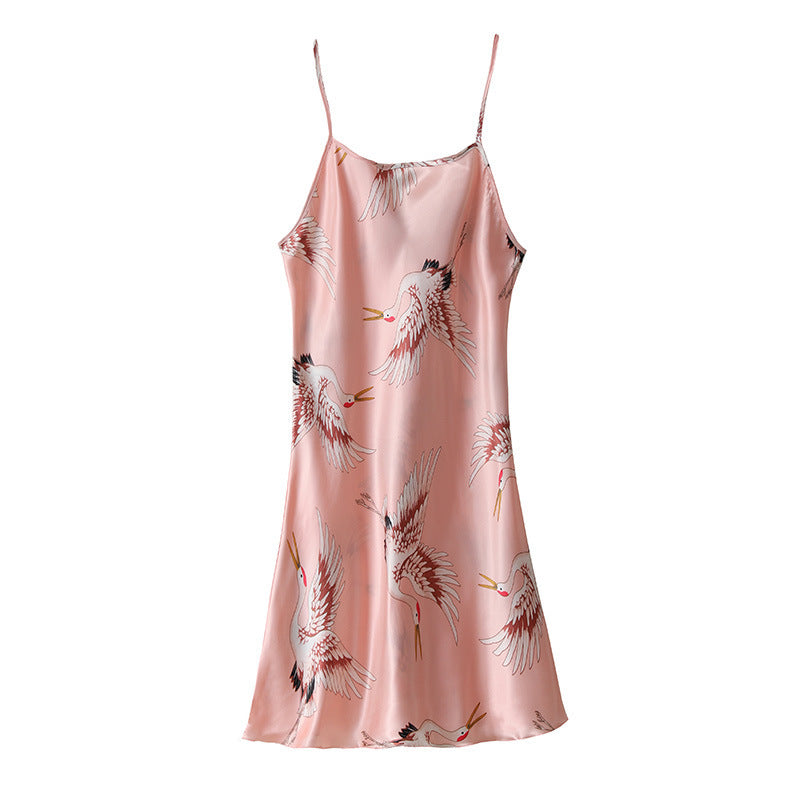 Sizx Satin Slip Dress ? Elegant V-Neck Silk-Feel Nightgown | Luxury Sleepwear for Women | Champagne Cream Cami Night Dress