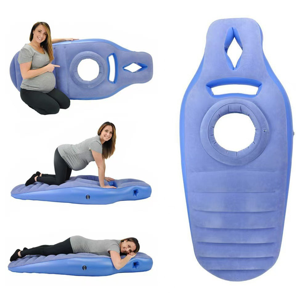Inflatable Pregnancy Maternity Lounger | Full Body Bump Hole Air Mattress Pillow | Lie on Stomach Pregnant Floating Pad | Prenatal Relaxation Cushion | Pink