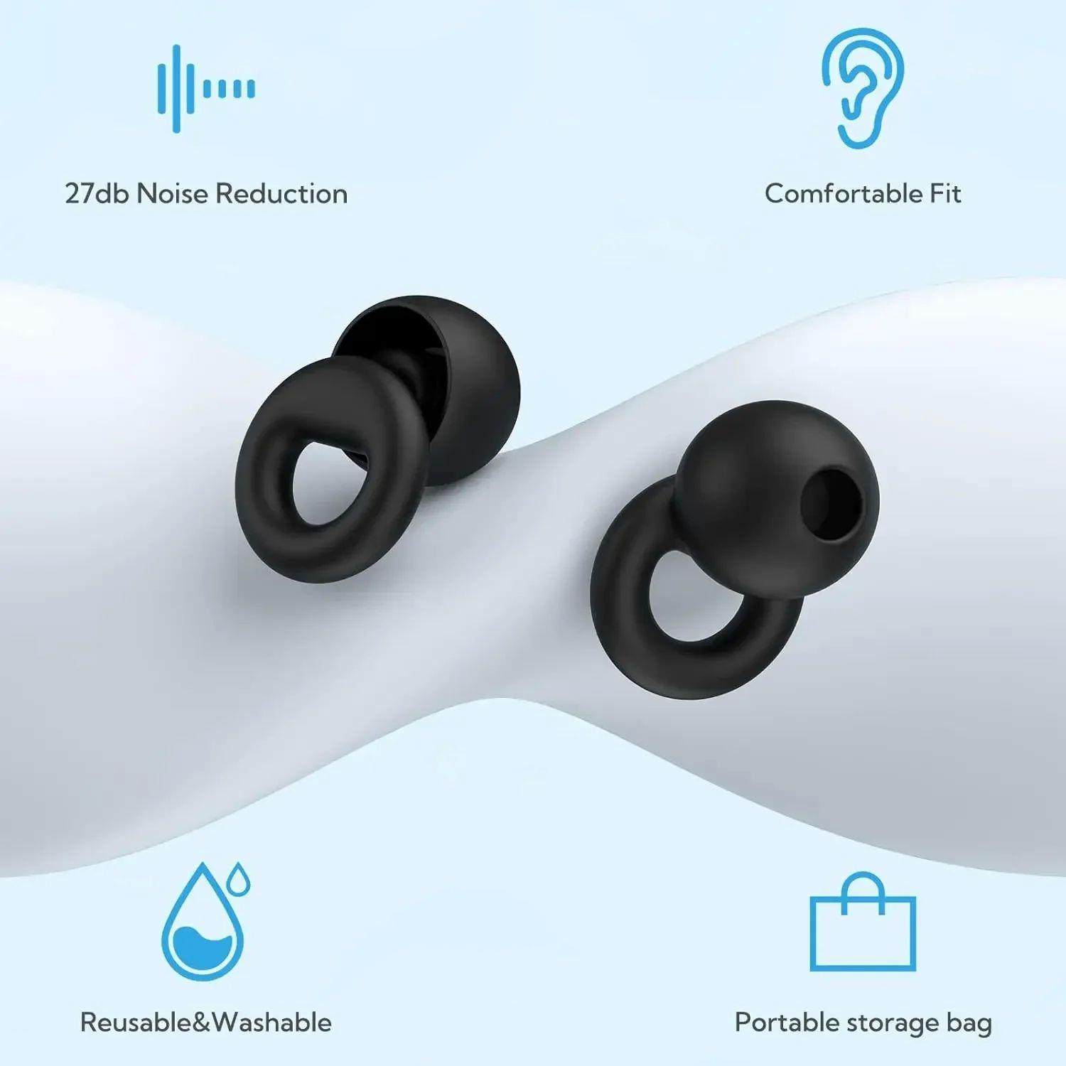 Silicone Ear Tips Replacement for Earbuds | Noise Reducing Ear Plugs | White Pink Black | 3 Pairs Set