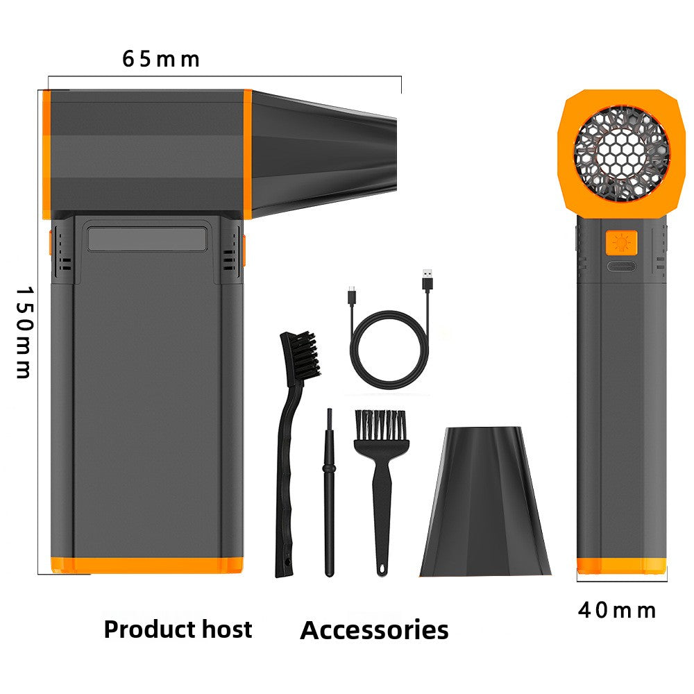 Portable Cordless Air Blower Vacuum Cleaner | USB Rechargeable Mini Dust Blower for Car Keyboard Computer | 2-in-1 Wireless Cleaning Gun with Brush Kit