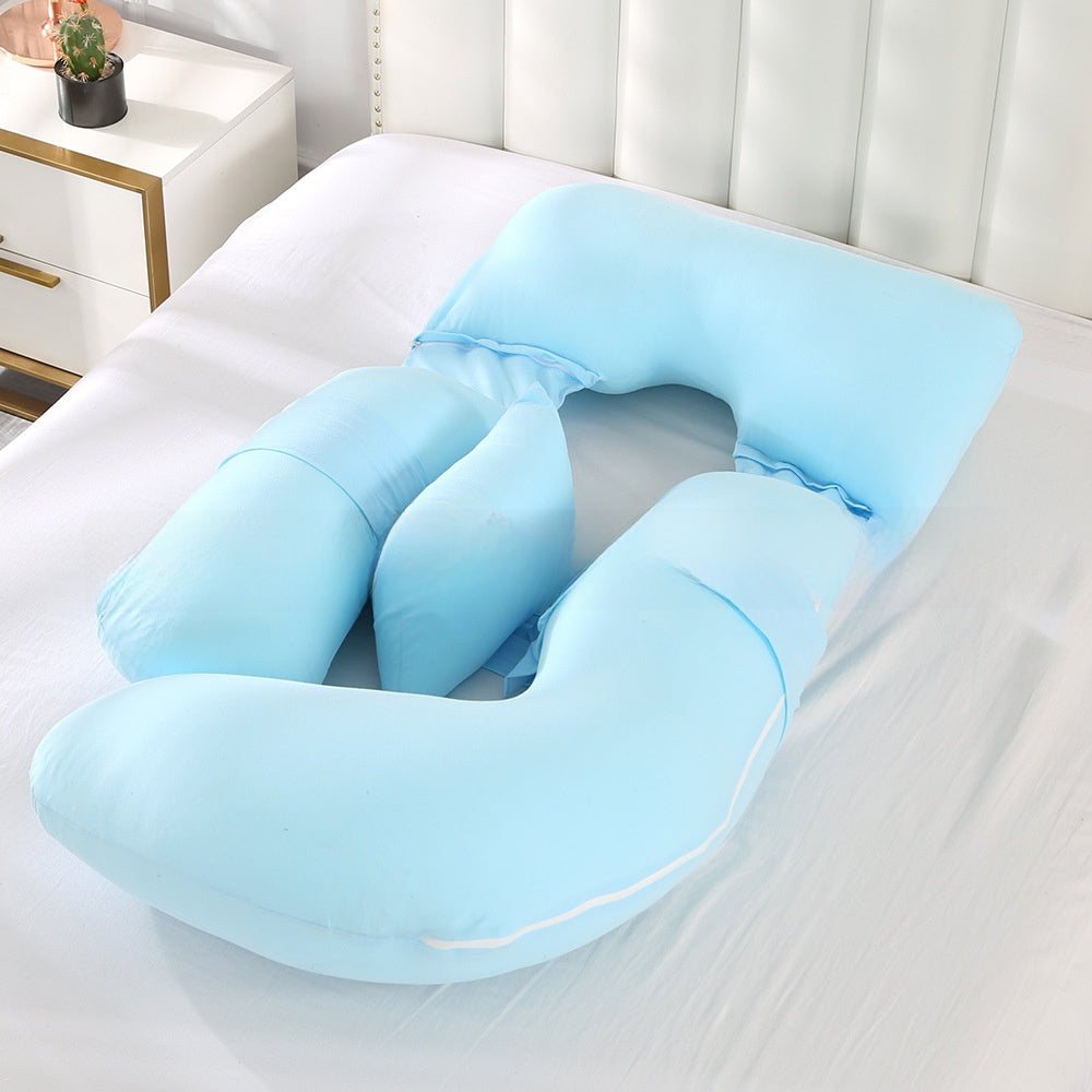 G-Shape Full Body Pregnancy Pillow | Honeycomb Cooling Maternity Pillow with Head Support | Total Belly Back Hip Knee Side Sleeper Cushion | Sage Green