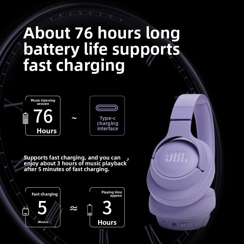 JBL Tune 720BT Wireless Bluetooth Headphones | Pure Bass Over-Ear Headphones | 76Hr Battery & Hands-Free Calls | by Harman | Black