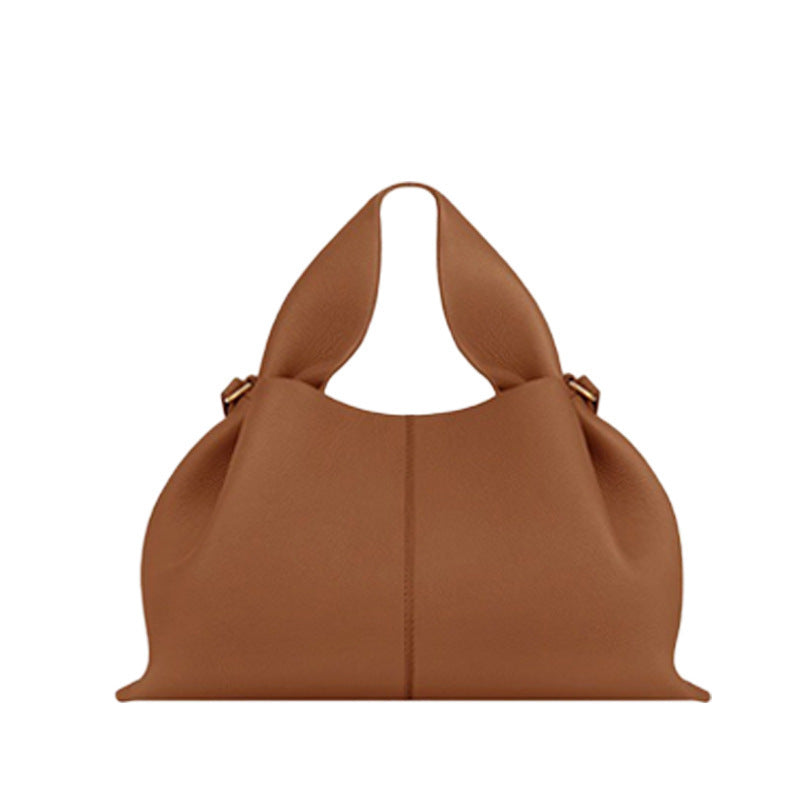 Polene Numero Un Bag in Black Pebbled Leather - Iconic French Handbag | Luxury Shoulder Bag with Top Handle