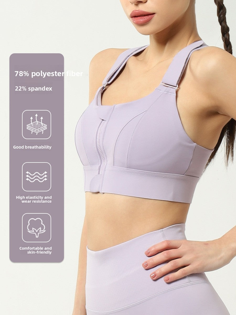 S2 High Impact Sports Bra with Front Zipper | YKK Auto-Lock Zipper, Cross-Back & Shock Absorption | Women's Workout Bra with Removable Pads ? Black