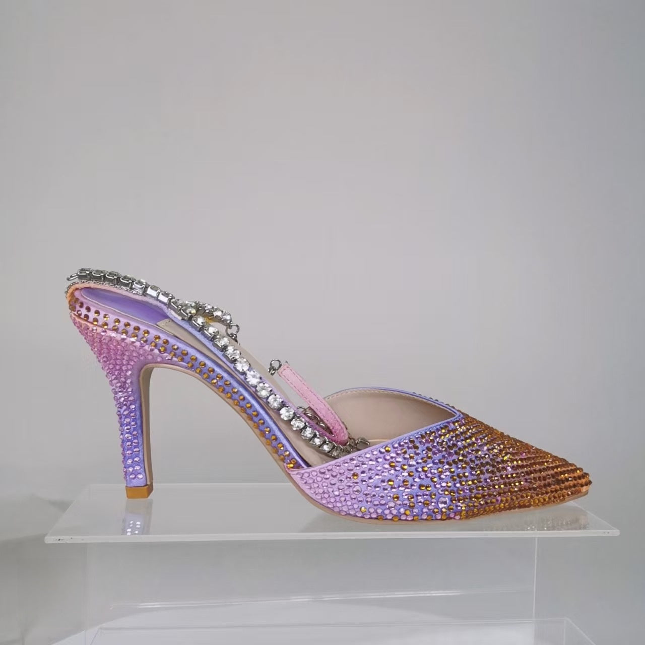 Green Crystal Rhinestone Heels & Matching Clutch Bag Set | Diamante Stiletto Pointed Toe Slingback Evening Shoes & Purse