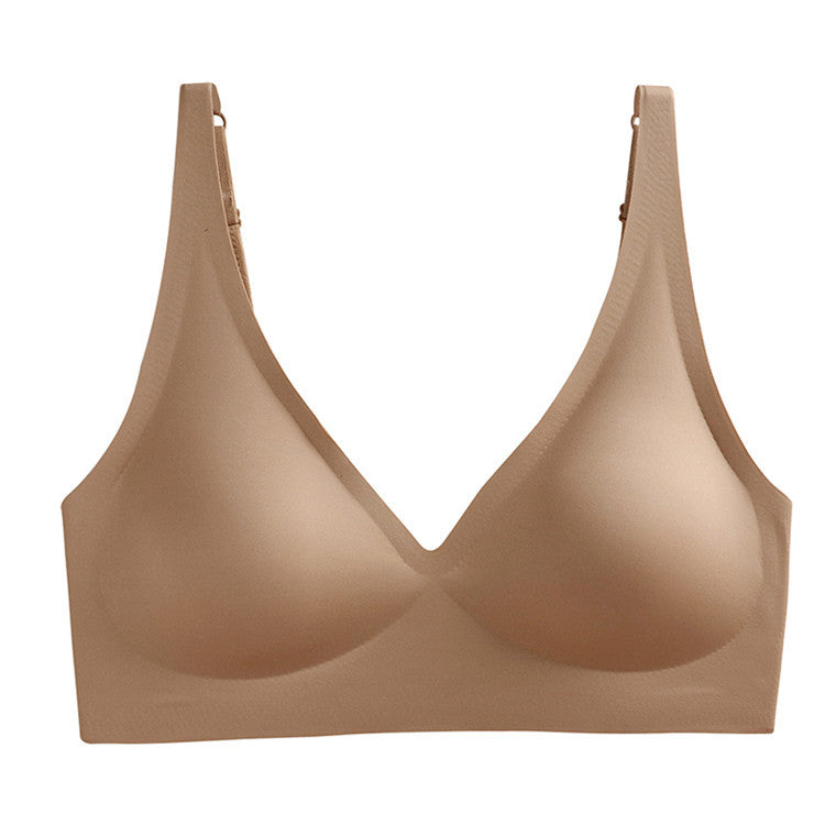 Jelly Glue W Support Wireless Bra | Seamless Deep V Push Up Bralette | No Wire Lift Comfort Bra for Women