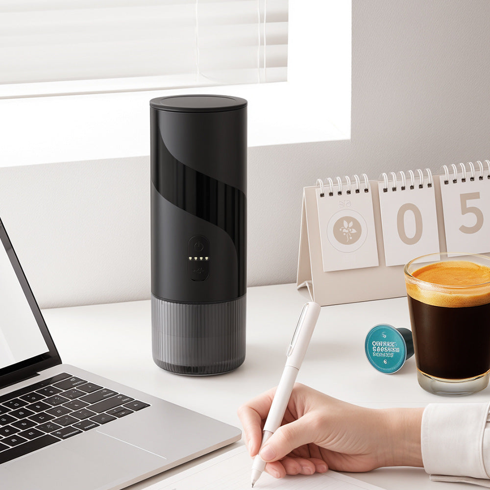 Macchina da caffè espresso portatile ricaricabile tramite USB, per capsule e caffè macinato, mini da viaggio | Macchina da caffè espresso elettrica portatile per auto, campeggio, ufficio