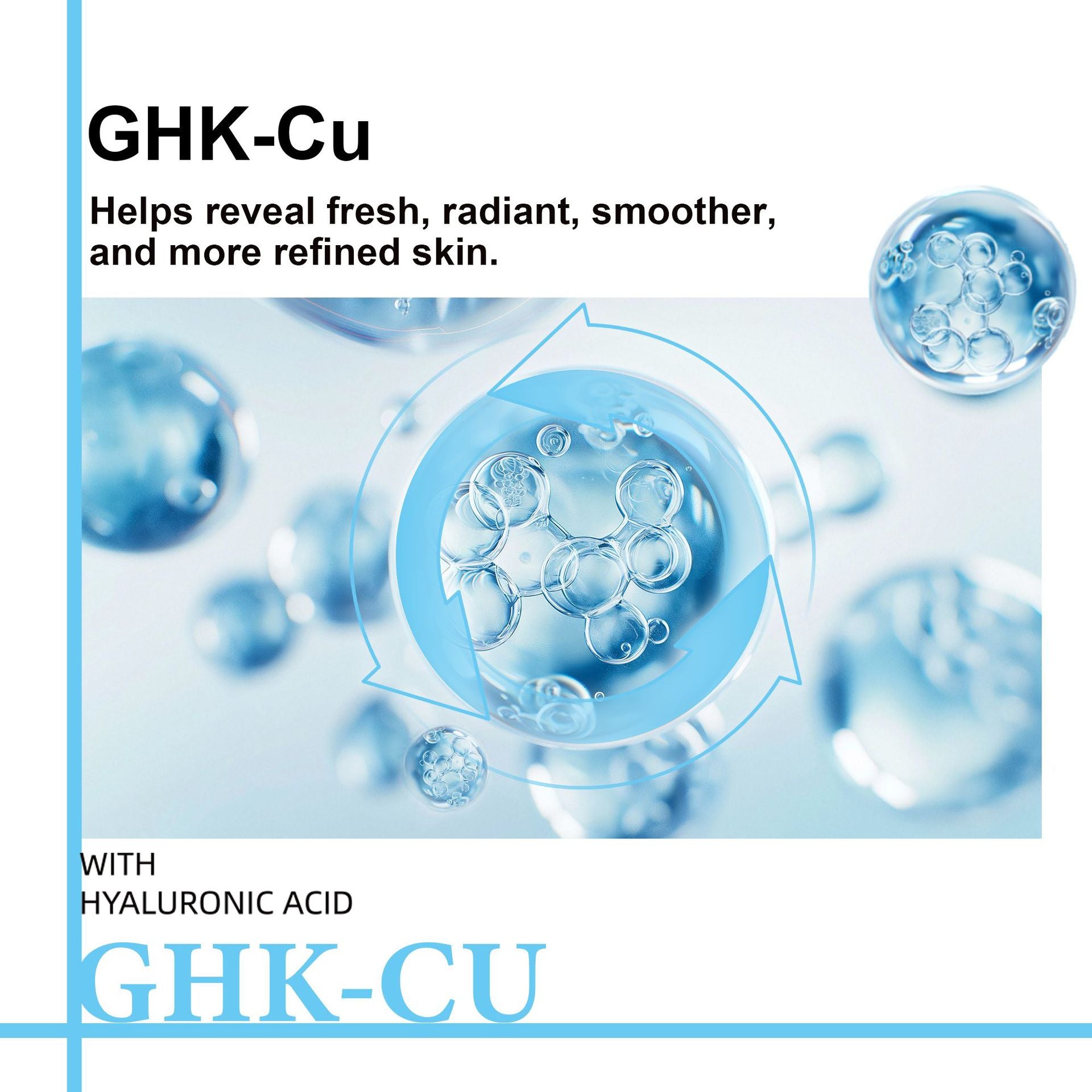 سيروم GHK-Cu المرطب بببتيدات النحاس | سيروم حمض الهيالورونيك للوجه | سيروم لشد البشرة وتنعيمها ومكافحة علامات التقدم في السن 30 مل 