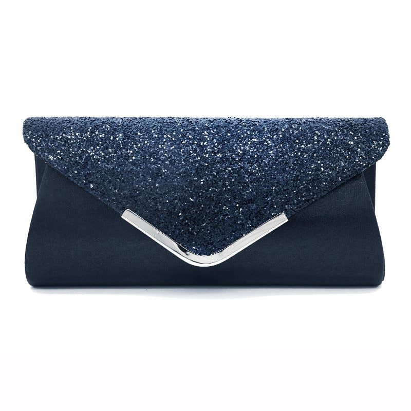 Silver Glitter Envelope Clutch Bag | Sparkly Evening Purse for Wedding & Prom