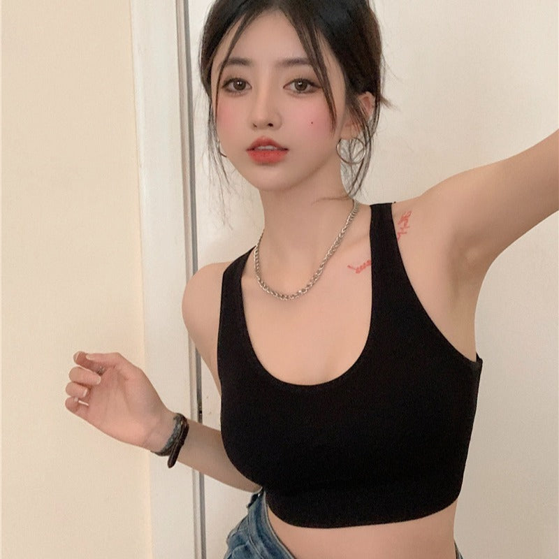 Women's Cross Back Strappy Crop Top | Backless Tank Top | Y2K Korean Style Fitted Cami | Multiple Colors
