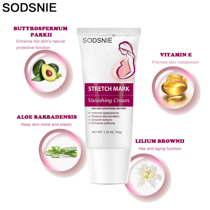 SODSNIE Stretch Mark Vanishing Cream | Skin Smoothing, Discoloration Reducing & Softening Body Cream ? 50g
