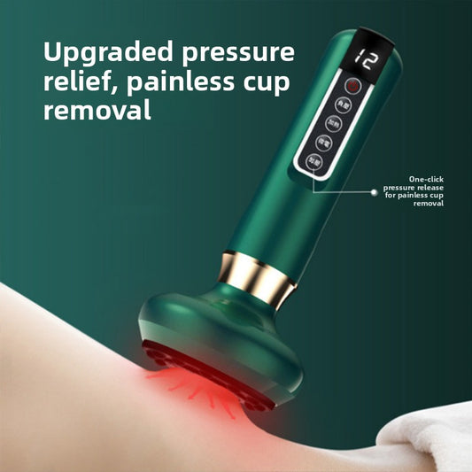 Elektrisches Schröpfmassagegerät | 4-in-1 Smart Guasha Tool mit Wärme, Mikrostrom & Saugfunktion | Körperabnehmen & Schmerzlinderndes Massagegerät