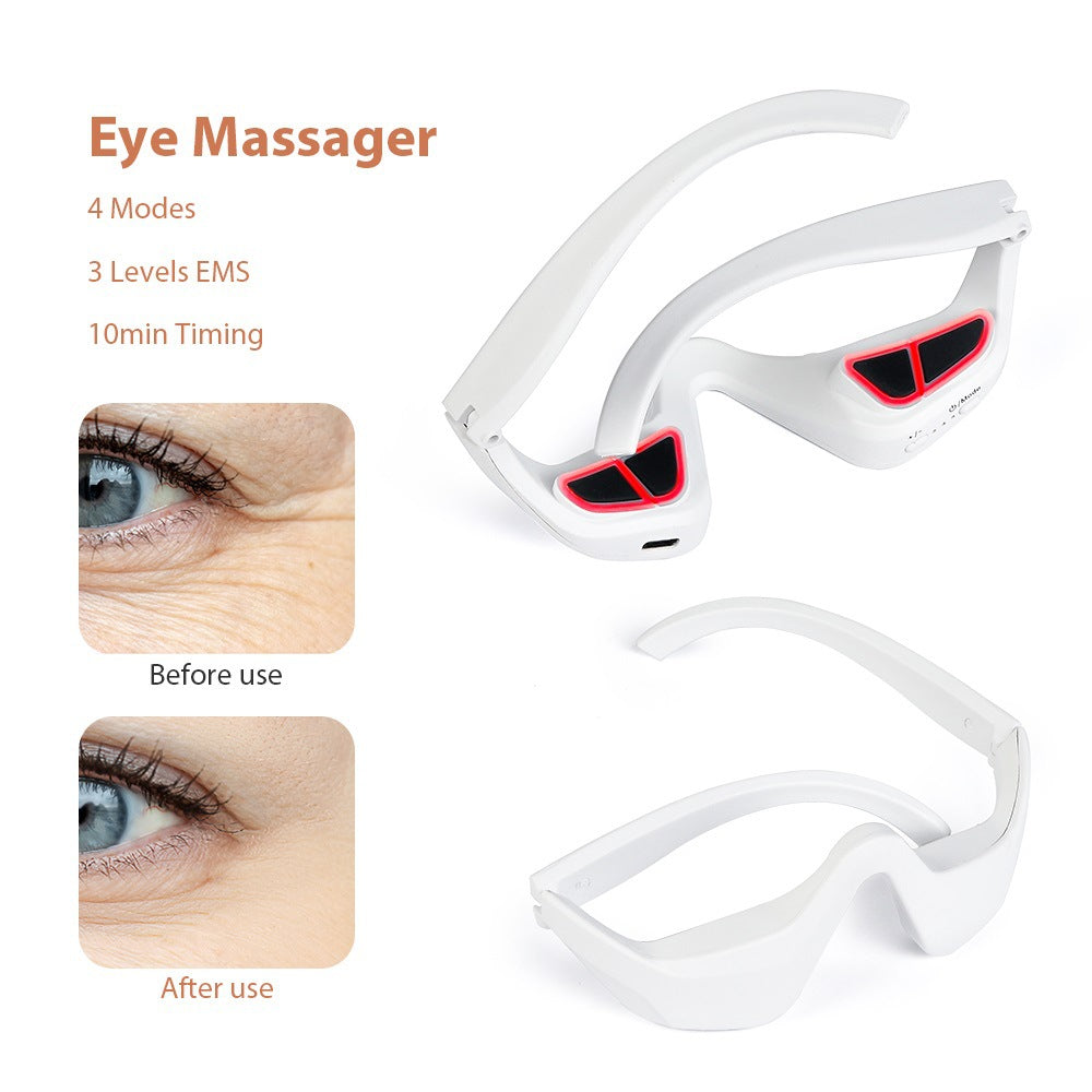 Red Light Therapy Eye Massager Mask | Relieve Eye Fatigue, Reduce Dark Circles & Puffiness | Anti-Aging Under Eye Device for Wrinkles & Blood Circulation