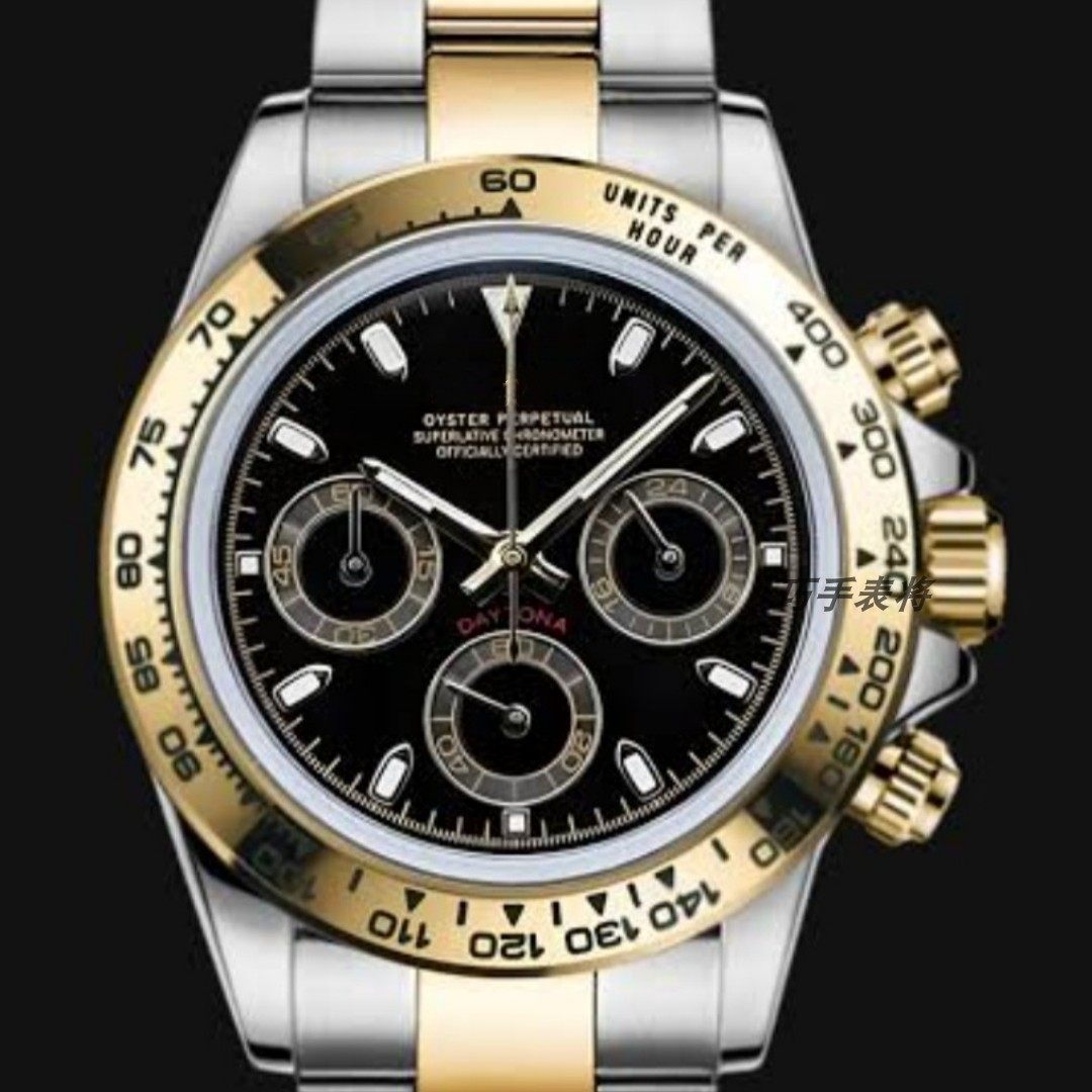 Men's Ice Blue Chronograph Watch | Daytona Style Black Ceramic Tachymeter Bezel 904L Steel Oyster Bracelet | Racing Sport Timepiece