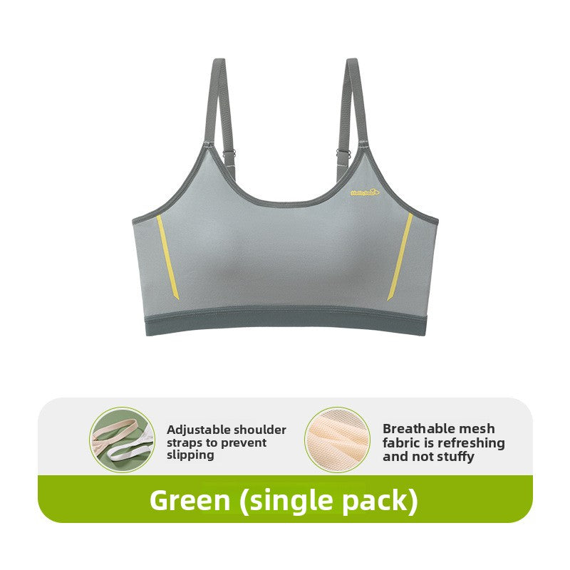 Breathable Mesh Sports Bra Women | Adjustable Non Slip Strap Workout Bra | Lightweight Refreshing Gym Bra Green Single Pack