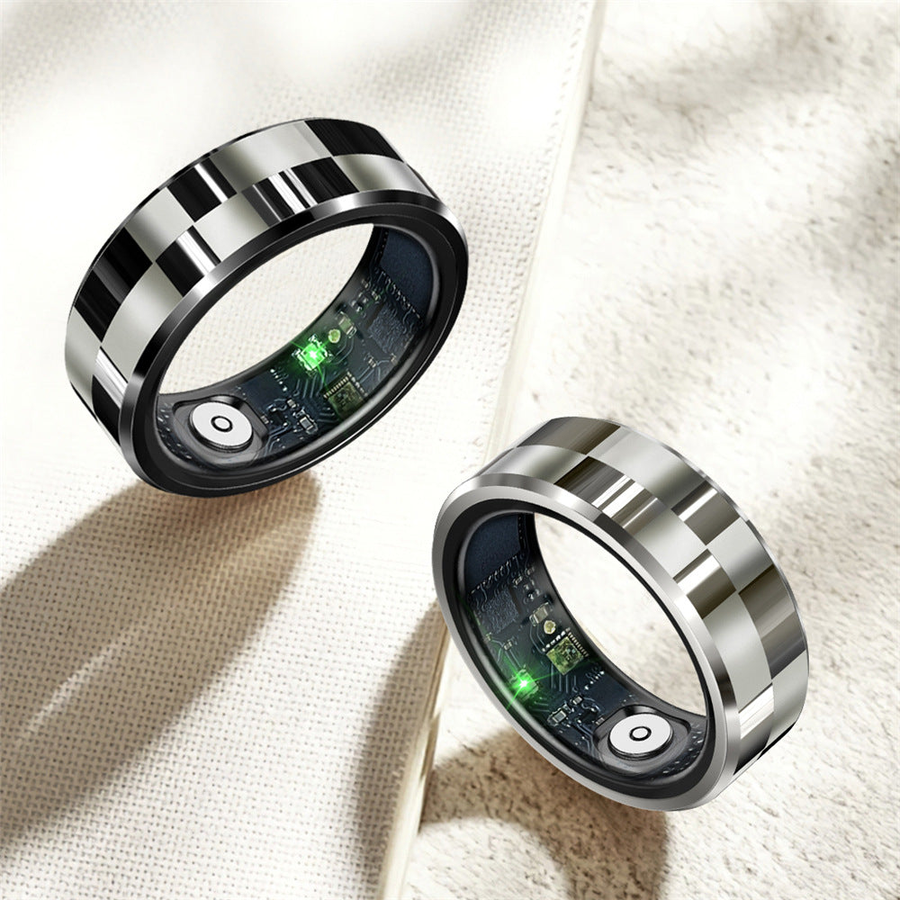 Smart Health Tracking Ring | Heart Rate Blood Oxygen Sleep Monitor Fitness Ring | Stainless Steel Waterproof Wearable Smart Ring