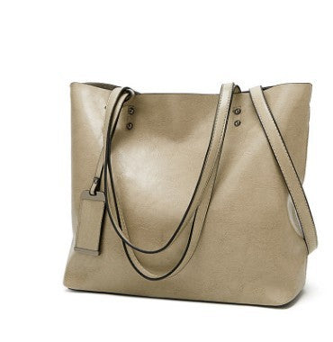 Cognac Brown Leather Tote Bag with Crossbody Strap | Vintage Style Shoulder Bag