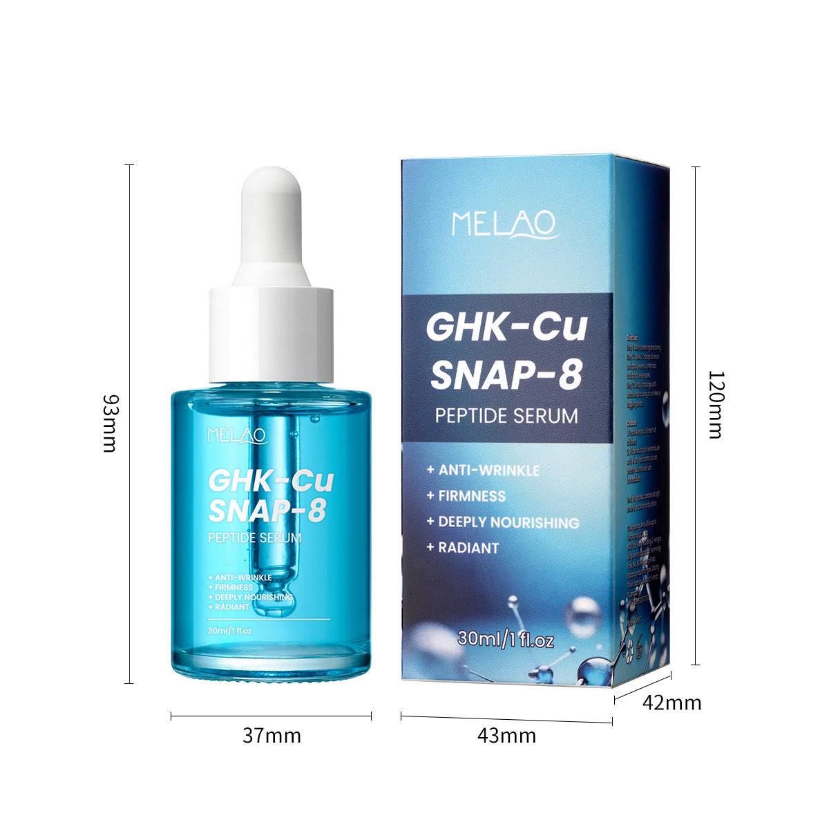 سيروم الببتيد MELAO GHK-Cu SNAP-8 | مضاد للتجاعيد + شد البشرة + إشراقة | سيروم للوجه 30 مل 