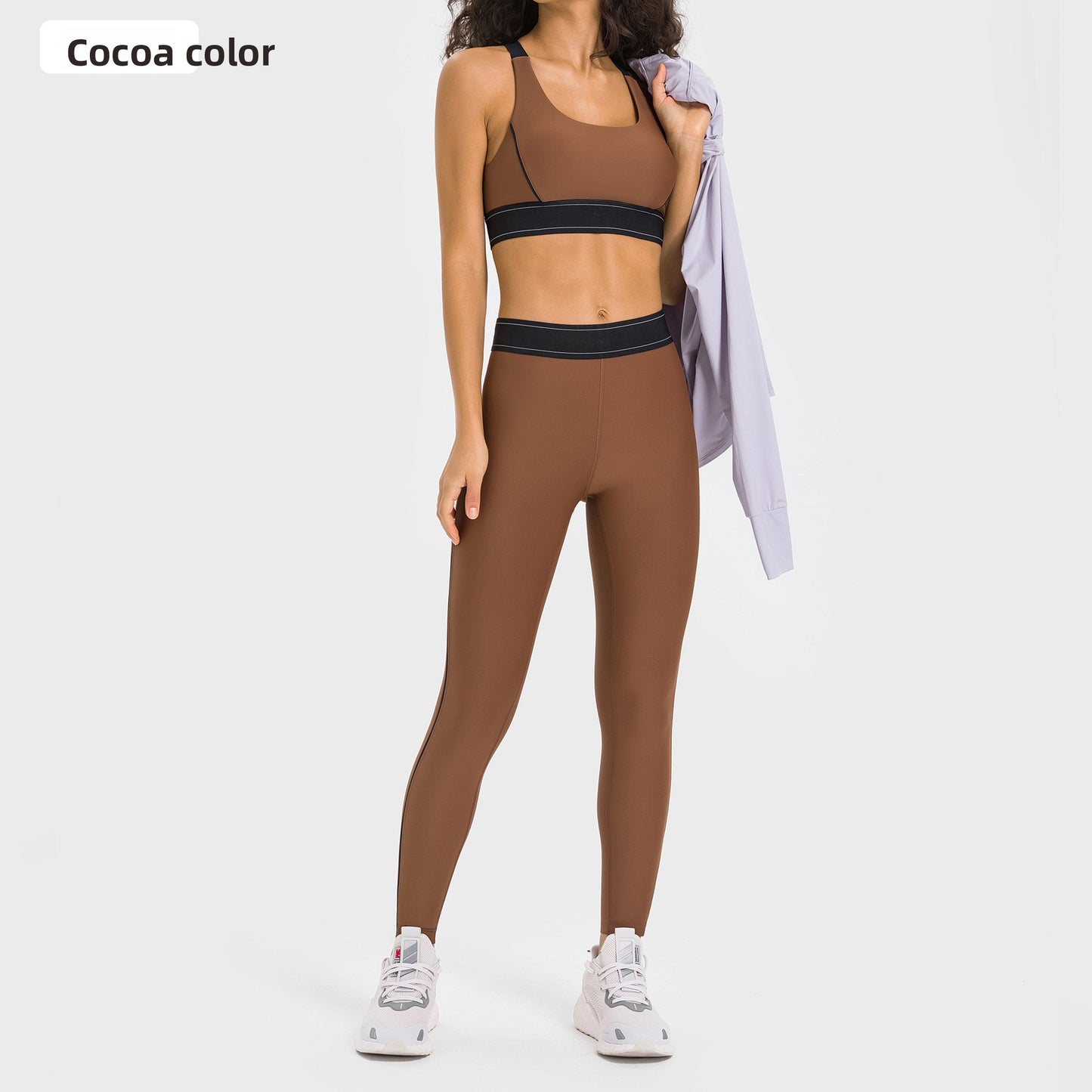 Black 2-Piece Activewear Set | High Waist Leggings & Racerback Sports Bra for Women