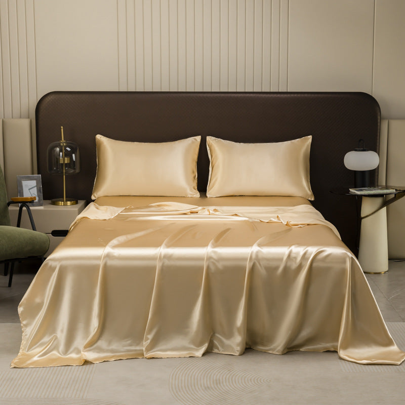 Black Satin Bed Sheet Set | Luxury Silky Smooth Bedding Set with Pillowcases