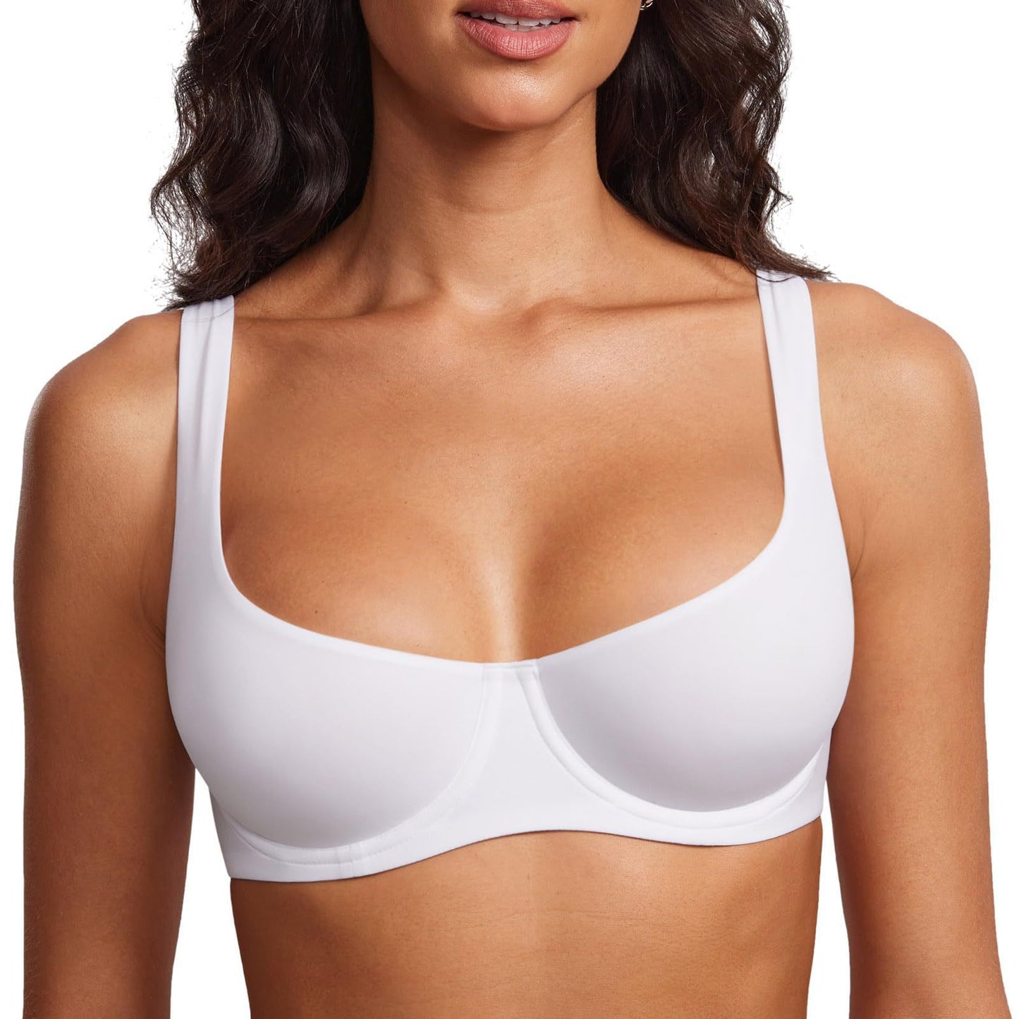 Women's Seamless Wireless Bralette | Smooth Cup Scoop Neck Comfort Bra | Wire-Free Daily Support