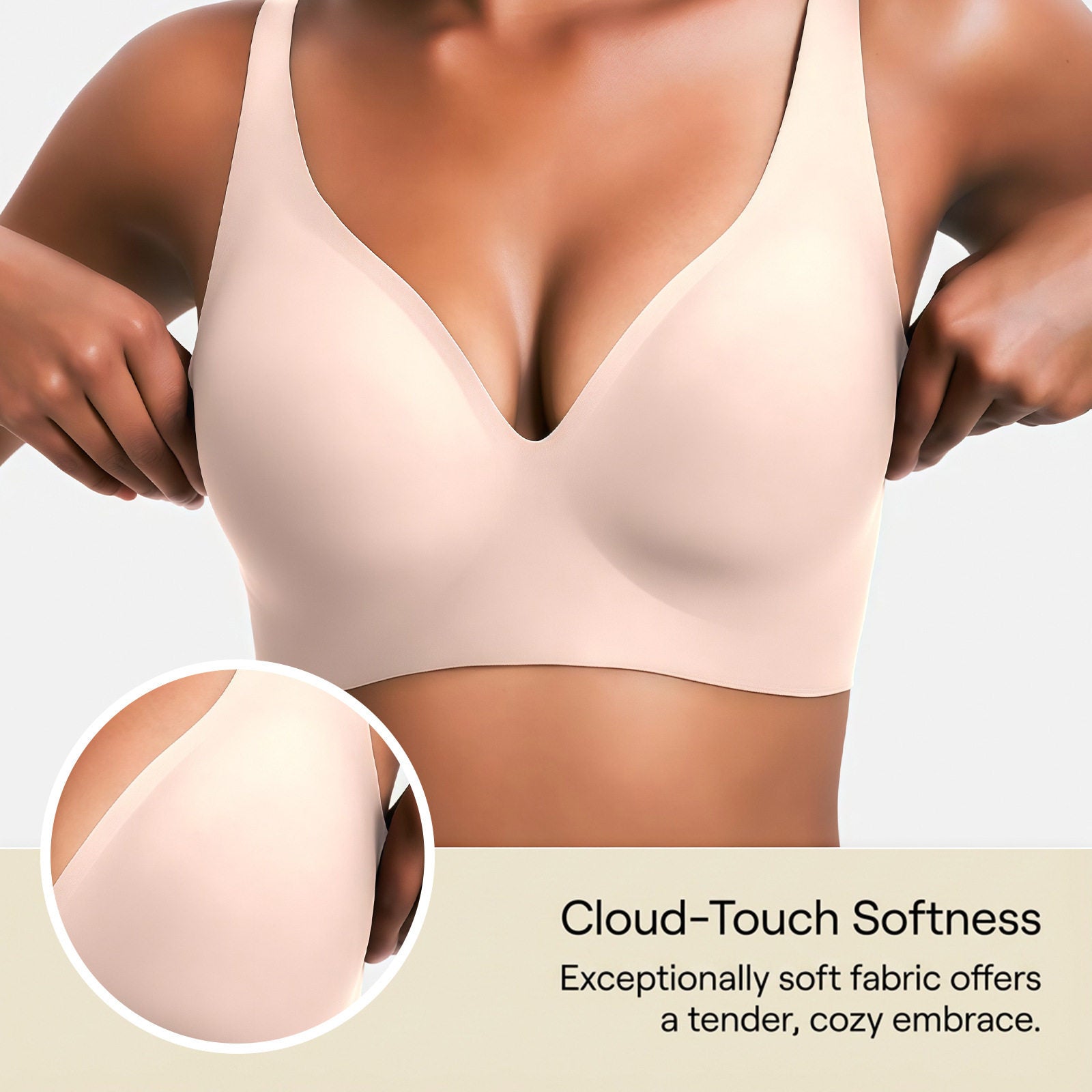 Women's Seamless Wireless Push Up Bralette | Deep V-Neck Smooth Cup Bra | 9 Colors Including Leopard Print